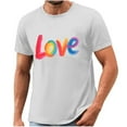 thumbnail image 4 of Busydd LGBTQ Pride Shirt Men Proud Rainbow Love Heart Graphic Tees Casual Comfortable Short Sleeve Summer Tops Stylish Round Neck Cotton T Shirts for Man S, 4 of 4