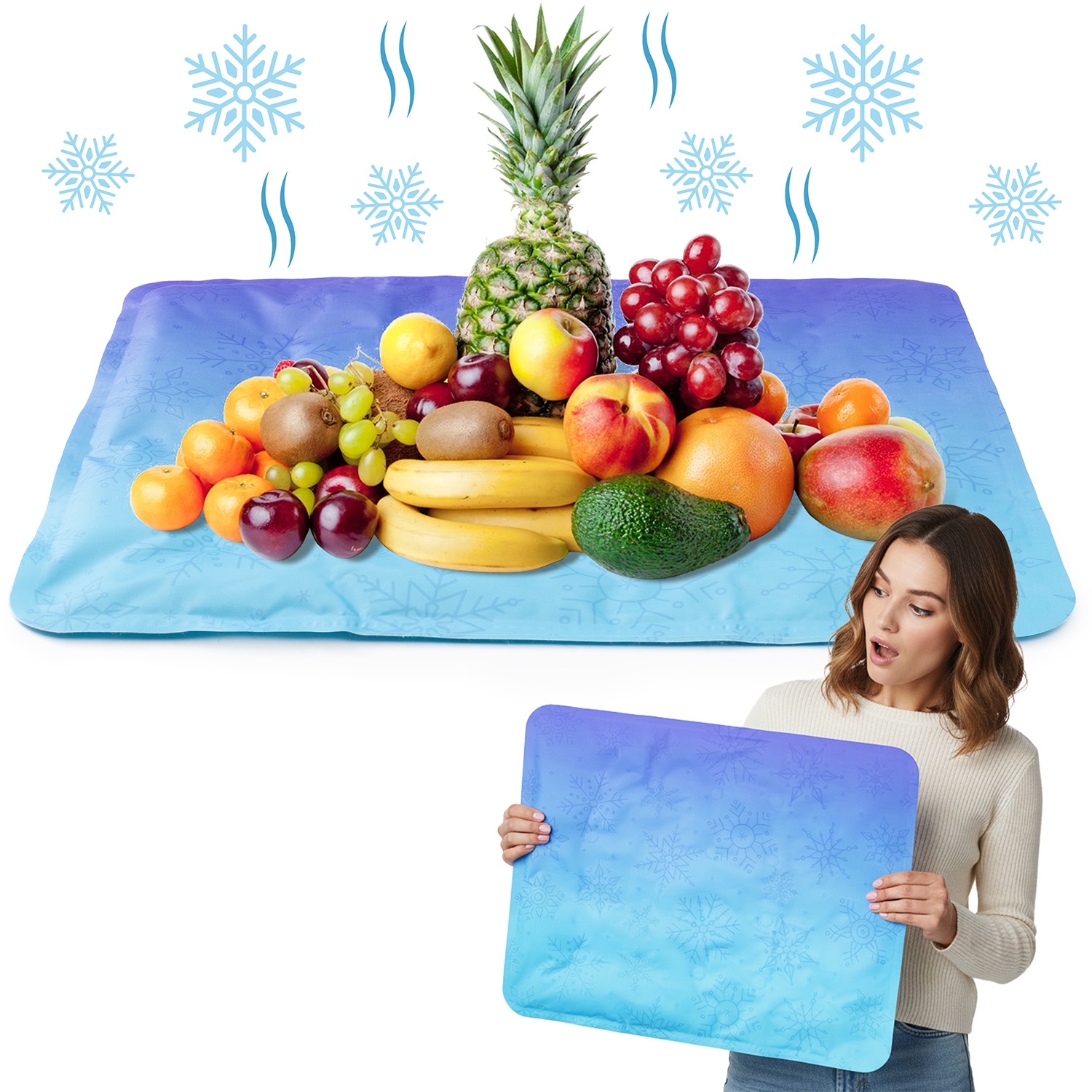 2ooya 2 Pcs Reusable Freezable Ice Mat for Camping Party 6.69 in x 15.87 in Ice Packs 2 Pack