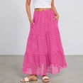 thumbnail image 2 of Tfken Summer Women Skirts Low Waist Solid Color A Line Long Skirts Fashion Casual Daily Wear Female Comfortable Clothes Pink, 2 of 4
