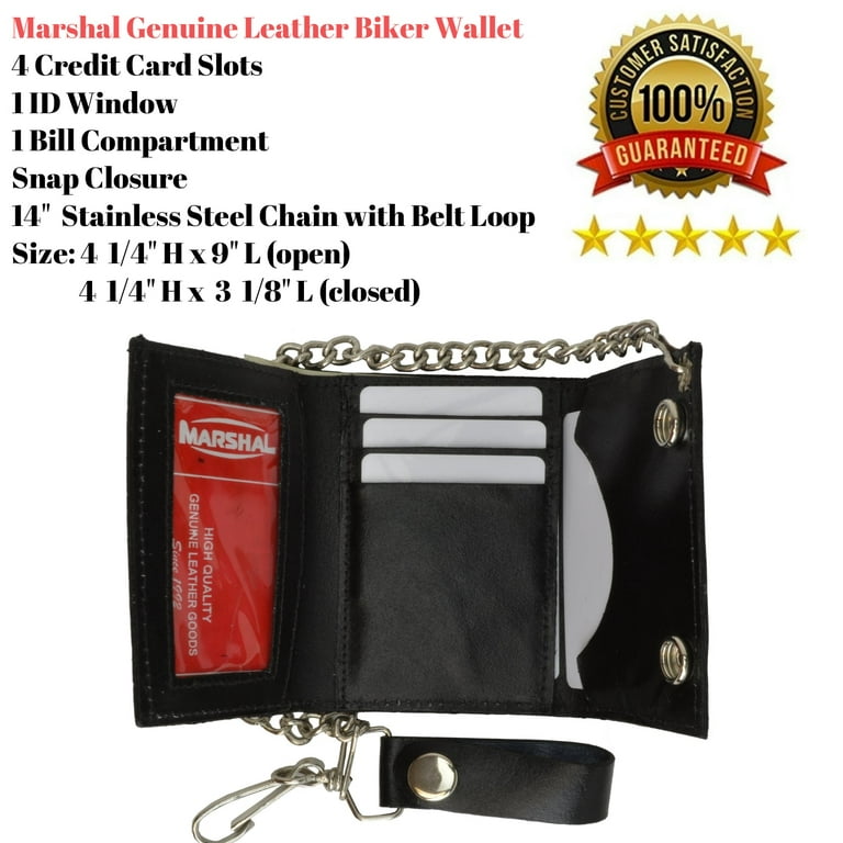 Black Trucker / Biker Wallet with Chain and Snap Belt Loop