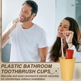 thumbnail image 5 of Uxcell 8 Pcs Simple Toothbrush Cup, 2.2 x 4.2" Bathroom Tumbler Unbreakable Reusable Plastic Cups for Storing Toothpaste Toothbrushes Combs Water Beverages, Orange(13.5 OZ), 5 of 7