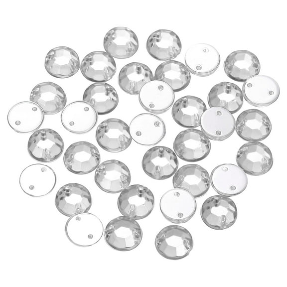 100Pack Flat Back Sew on Rhinestones Beads, 8mm Crystal Round Gems, Clear