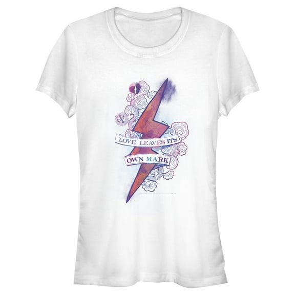 Junior's Harry Potter Love Leaves Its Own Mark  Graphic Tee White Large