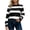 Black, variant on Womens Striped Shirts Fall Long Sleeve Crew Neck Trendy Pullover Tops Comfy Soft Loose Fit Color Block Basic Blouses
