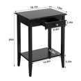 thumbnail image 3 of HOSSLLY Nightstand, 2-Tier End Table,Side Table with Drawer and Storage Shelf - Black, 3 of 10