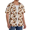 thumbnail image 2 of Balery Turkey And Thanksgiving3 Camisa Casual de Manga Corta con Botones para Hombre, Texturizada, Estilo Cubano, para Playa, Verano-3X-Large, 2 of 5