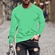thumbnail image 1 of pstuiky manga larga para hombre, Camisa de manga larga con cuello redondo, color liso, informal y cómoda para hombre. Tops de talla grande para hombre m, 1 of 5