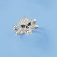 thumbnail image 5 of Ross-Simons 0.50 ct. t.w. Black and White Diamond Skull Ring in Sterling Silver, Women's, Adult, 5 of 7