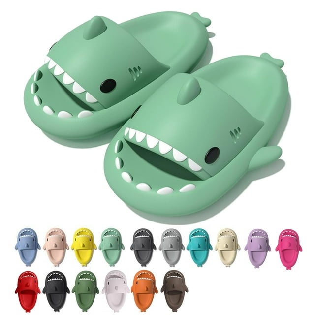Sandalias Rosyclo Tiburón Lindas Tipo Slides Antideslizantes Verde Claro Talla 8.5-9