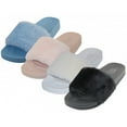thumbnail image 2 of Womens Slippers with Faux Fur Flat Slides Size 6-11., 2 of 5