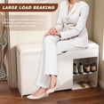 thumbnail image 4 of Montary Entryway Storage Bench w/Shoe Cabinet,3-Tier Flip-Up Drawers + Hidden Cabinet,Space-Saving & Triple Storage Modern Design for Multi-Room (White), 4 of 9