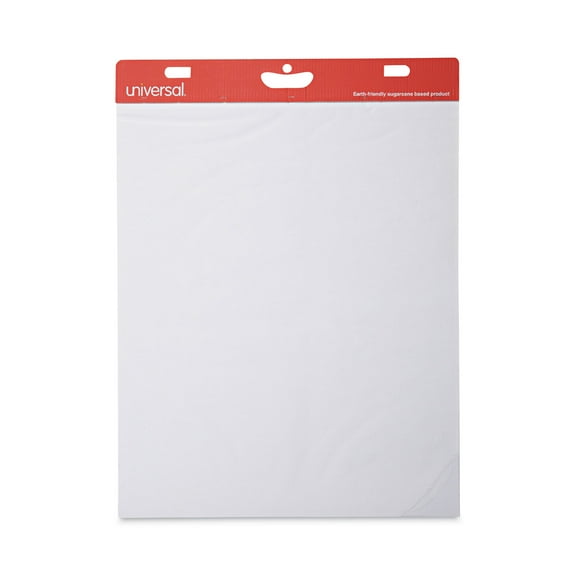 Universal Renewable Resource Sugarcane Based Easel Pads, Unruled, 27 x 34, White, 50 Sheets, 2/Carton