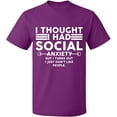 thumbnail image 2 of OXI T-Shirt - Social Anxiety, Basic Casual T-Shirt for Men's and Women Fleece T-Shirt Short Sleeve - Purple 3X-Large, 2 of 3