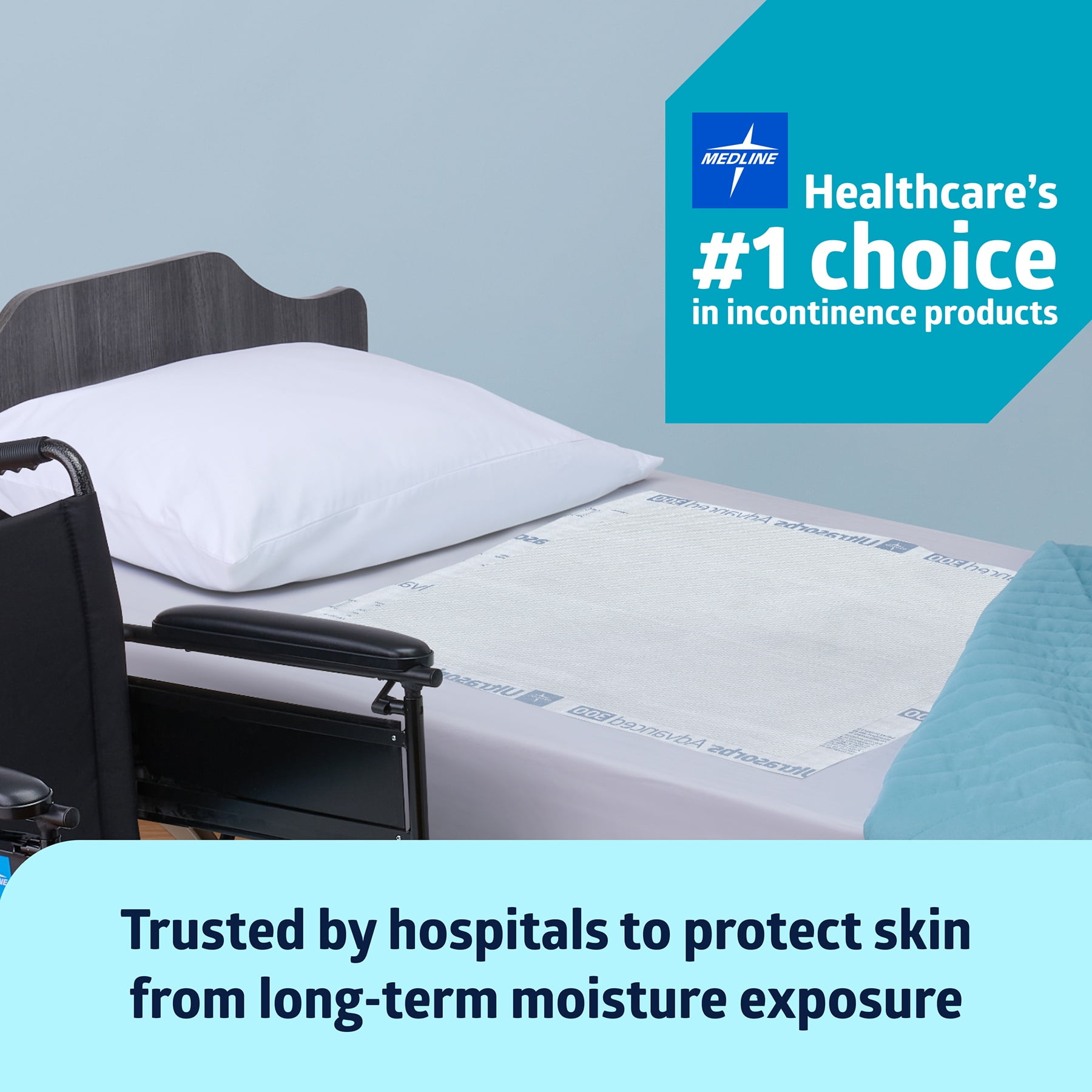 Medline Premium Ultrasorbs Disposable Adult Bed Pads for Incontinence, Furniture, or Pets, Extra Absorbent, 30 x 36in, 70 Count