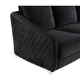 thumbnail image 3 of Sofia Black Velvet Elegant Modern Chic Loveseat Couch, 3 of 5