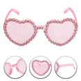 thumbnail image 2 of Gafas de sol sin montura en forma de corazón Gafas en forma de corazón con pedrería, 2 of 5