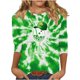 thumbnail image 3 of TaTaai Ladies Fashion St. Patrick's Day Theme 3/4 Sleeve Blouses Round Neck Loose Casual Pullover Tops Soft Comfy Daily Party Vacation Wear Gift, 3 of 5