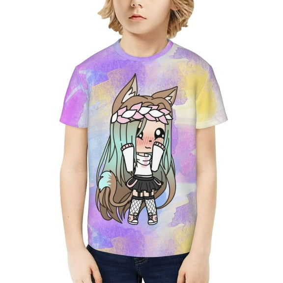 Gacha Life Kids T-Shirt 3D Printed Graphic T-Shirts Boys and Girls Short Sleeve Shirts for Youth Kids X-Small