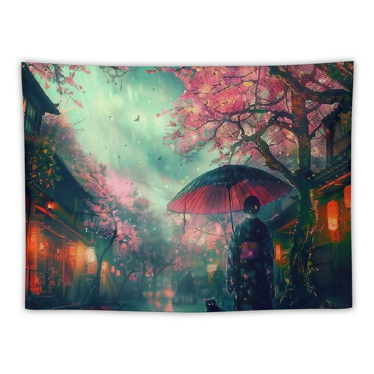 vintage tapestry 街 Amazon.com: Aidatain Japanese City Wall
