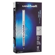 Uni-Ball UBC60126 0.7 mm Micro Black Ink, Black & Gray Barrel VISION Stick Roller Ball Pen - 1 Dozen