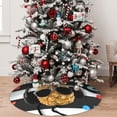thumbnail image 5 of Sikiie Pineapple With Black Glasses 30-48 inches {designName} Print Christmas Tree Skirt Snowman Xmas Tree Skirt with Edge Christmas Decorations for Holiday Party48", 5 of 7