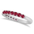 thumbnail image 3 of Ruby Semi-Eternity Ring Anniversary Band 14k White Gold (1.09ct), 3 of 3