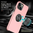 thumbnail image 5 of For Apple iPhone 16 (6.1") Hybrid Military Grade with Flat Metal Ring Stand 360° Rotation Kickstand Hard PC Back Slim Fit Phone Case Cover by Xpression - Pink, 5 of 8