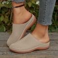 thumbnail image 2 of Dakaela Clogs for Women Slip on Mules Comfortable Walking Closed Toe Sandals Arch Support Wedge Casual Summer Shoes Size 6-10 Khaki, 2 of 7