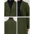 thumbnail image 6 of INSPIRE CHIC Men's Coats Single Breasted Lapel Collar Long Sleeve Back Slit Outerwear Coat S Olive Green, 6 of 7