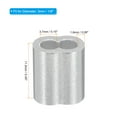 thumbnail image 2 of 1/8" 3mm Aluminum Crimping Loop Sleeve Double Ferrule for Wire Rope Cable Line End, Silver 50 Pack, 2 of 5