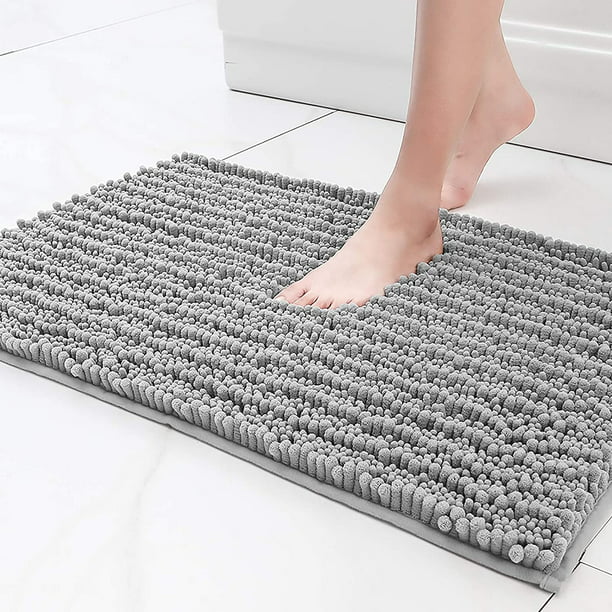 Topboutique 31x20 Inch Bath Rugs 1pcs Made Of 100 Polyester Extra Soft And Non Slip Bathroom Mats Specialized In Machine Washable Water Absorbent Shower Mat Gray Com - What Are Bathroom Rugs Made Of