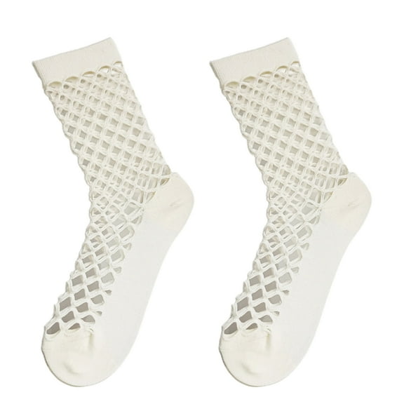 Aellinatey JK Style Hollow Mesh Socks Breathable Mid Tube Socks Sexy Women Fishnet Socks