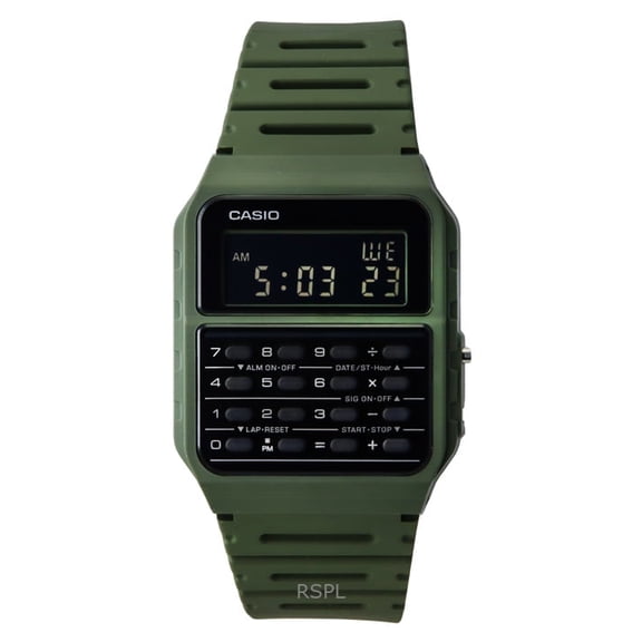 Casio CA-53WF-3B Calculator Green Digital Mens Watch Original New Classic CA-53, 43.2×34.4×8.2mm (CA-53WF-3BDF)