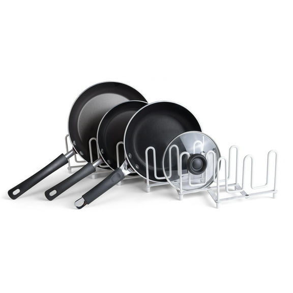 Mainstays Expandable Pan & Lid Organizer, White