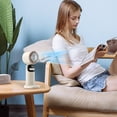 thumbnail image 2 of ChicYu Foldable USB Charging Portable Fan,3 Speed LED Display Mini Fan,Handheld Neck Use,Portable Handheld Fan Beige, 2 of 5