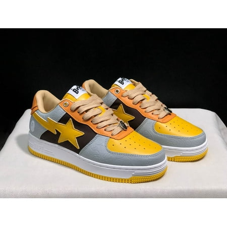 

BAPE patent camouflage suede sneakers low-top casual skate shoes street trend couple sneakers for both men and women
