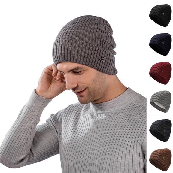 UTSJKR Casual Cap Knitted Beanies Beanie Hat Windproof Warmer Bonnet Thickened Ski Cap for Winter Outdoor Riding Gray