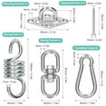 thumbnail image 3 of Kit de Suspension Suspendue en Acier Inoxydable pour Intérieur/extérieur - Capacité de 771lb, Rotation à 360°, Crochet à Ressort, Ancrage de Montage, Mousqueton et Vis de Tapotement pour Balançoires, Hamacs, Chaises, Sacs de Frappe, 3 of 7