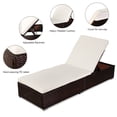 thumbnail image 4 of Royard Oaktree Outdoor Chaise Lounge Patio Wicker Pool Lounge Chairs with Adjustable Backrest Rattan Reclining Chair Sunbed with Cushions for Garden Yard Patio,Mixed Brown, 4 of 7