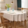 thumbnail image 3 of Linen Textured Oval Tablecloth for Oval Dining Tables, 60x102 Inch Farmhouse Table Cover for Kitchens, Dining Rooms and Gatherings (60 "X102), 3 of 6