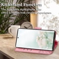 thumbnail image 4 of Designed for Samsung Galaxy S23 Ultra Case Wallet,Women Flip Folio Cover with Credit Card Holders Butterfly Embossed PU Leather Wrist Strap Phone Case for Galaxy 23 Ultra 5G (Pink), 4 of 15