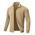 thumbnail image 3 of QPNGRP Men's Lightweight Jacket Casual Jacket Waffle Knitted Khaki Jacket Coat XL, 3 of 7