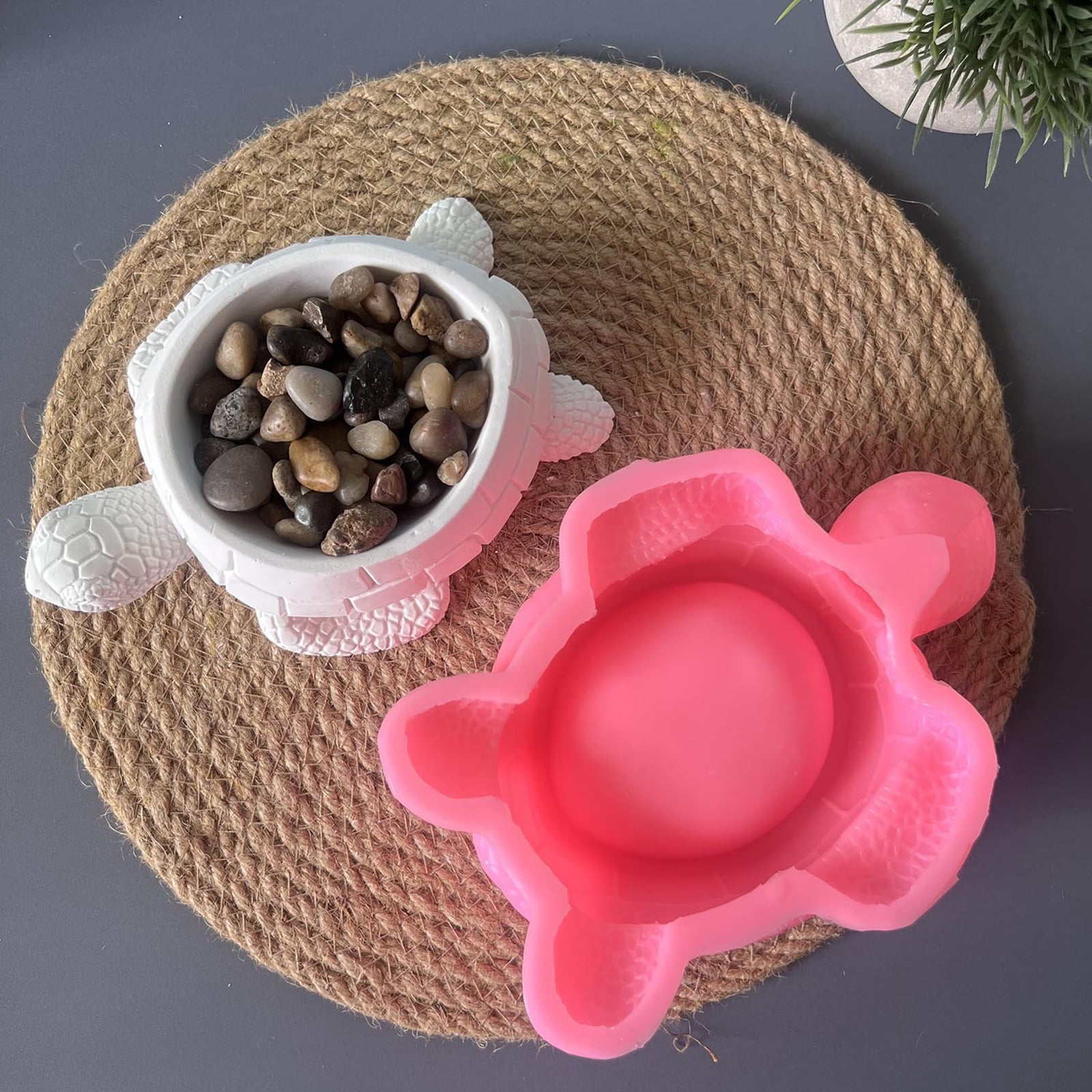 Tortoises Silicone Holder Molds for Epoxy Resin Cup Candy Jar Flower Planter Concrete Silicone Molds