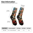 thumbnail image 2 of Hirioo Stained Glass Floral Cake Pattern Adult Middle Tube Socks Breathable Sock Non-Pilling,Contrasting Color Design, 2 of 6