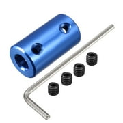 Uxcell 6mm to 6mm Bore Rigid Coupling 25mm Length 14mm Diameter DIY Shaft Coupler Connector Aluminum Alloy Blue