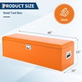 thumbnail image 3 of 48inx15inx15in Steel Truck Bed Tool Box with Diamond Plate Side Handle and Lock Keys Portable Storage Organizer for Pickup RV Trailer Orange, 3 of 9