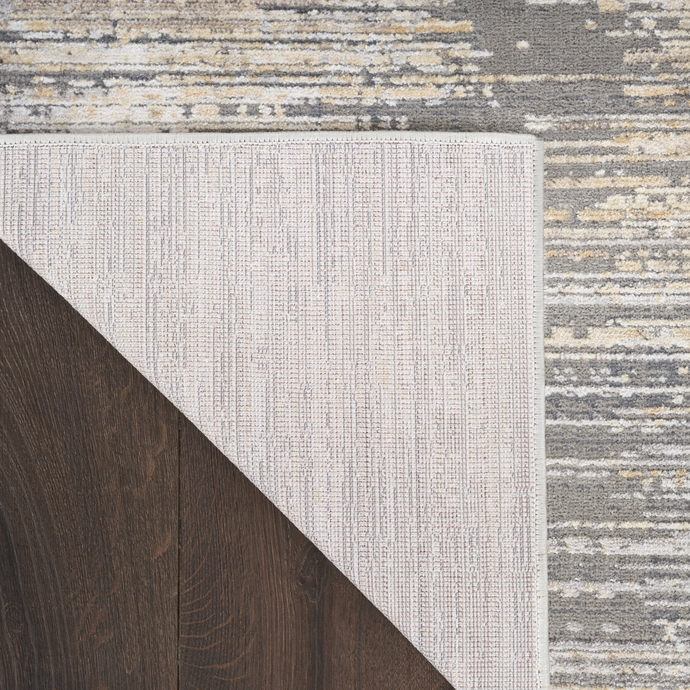 Nourison Modern Abstract Abstract Grey Gold 2'2" x 8' Area Rug (2x8)