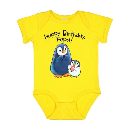 

Inktastic Happy Birthday Papa!- Cute Penguins Gift Baby Boy or Baby Girl Bodysuit