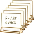 thumbnail image 1 of Acrylic Sign Holders x in Gold Picture Frame Table Number Wedding Holder Vertical Photo Stand Double Sided Menu Recipe Restaurant Reserved Display Centerpieces Bulk Frames, 1 of 7