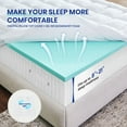 thumbnail image 2 of Belffin King Size Memory Foam Mattress topper 2 inches backpain relief breathable mattress with removable cover, White, 2 of 7